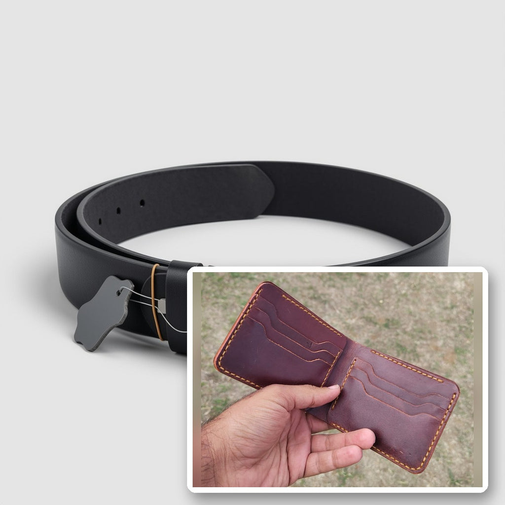 Halloween Offer: Reddish Brown Wallet + Belt Gift Set