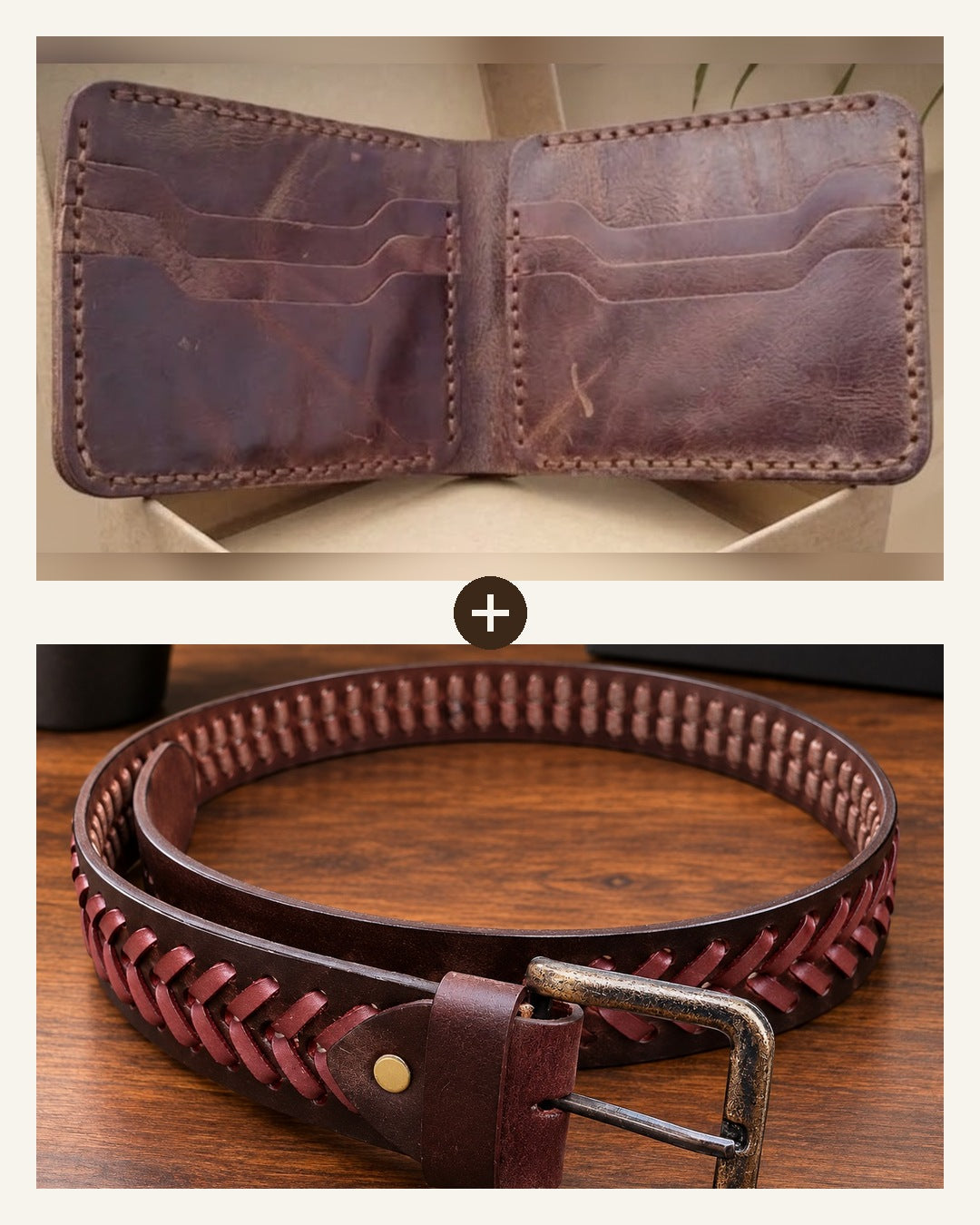 Halloween Offer: Dark Brown Wallet + Belt Gift Set