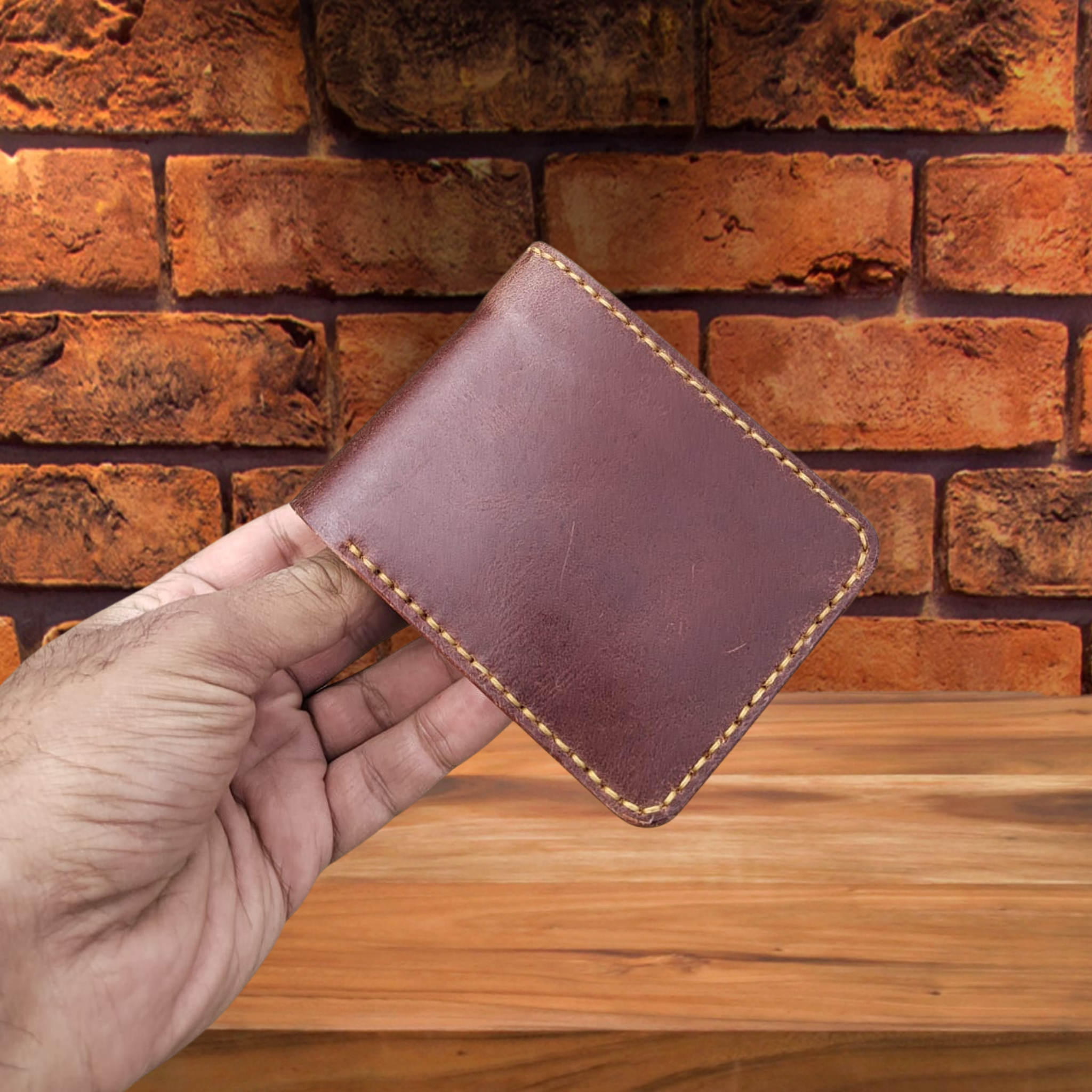Dark Brown Genuine Leather Wallet | Handcrafted with Smooth Shiny Finish