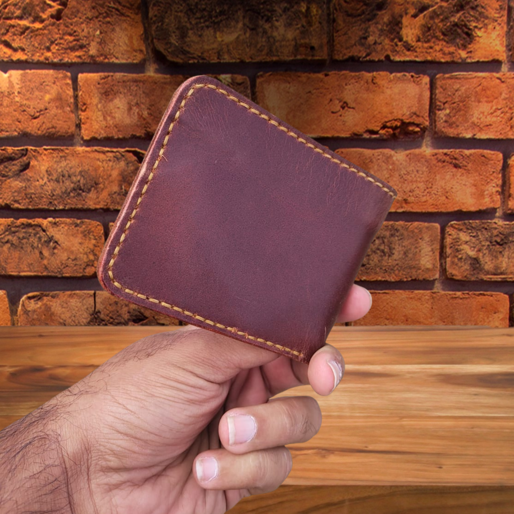 Dark Brown Genuine Leather Wallet | Handcrafted with Smooth Shiny Finish
