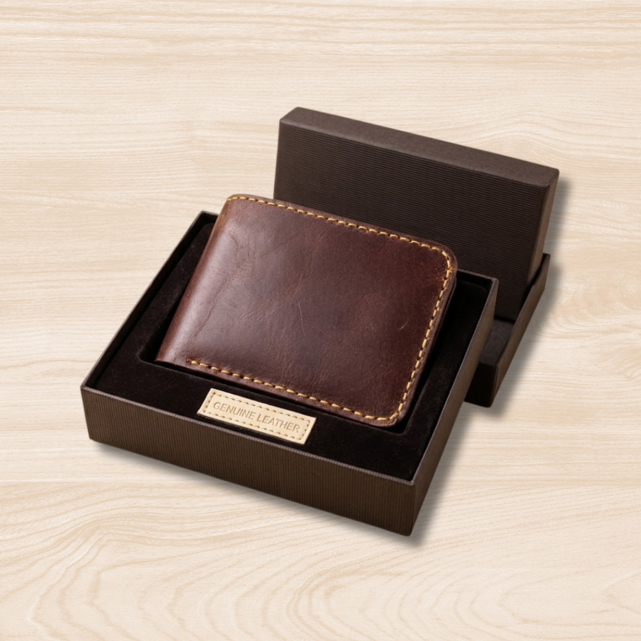 Reddish Brown Genuine Men's Leather Wallet | Handcrafted with Smooth Shiny Finish