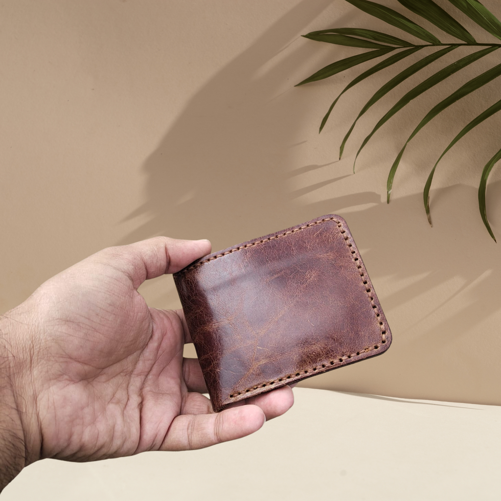 Handcrafted Dark Brown Genuine Leather Wallet | Premium Cow Leather
