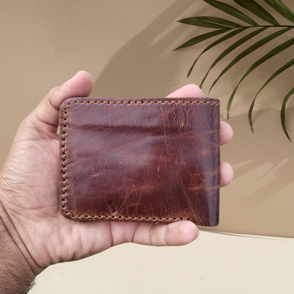 Handcrafted Dark Brown Genuine Leather Wallet | Premium Cow Leather