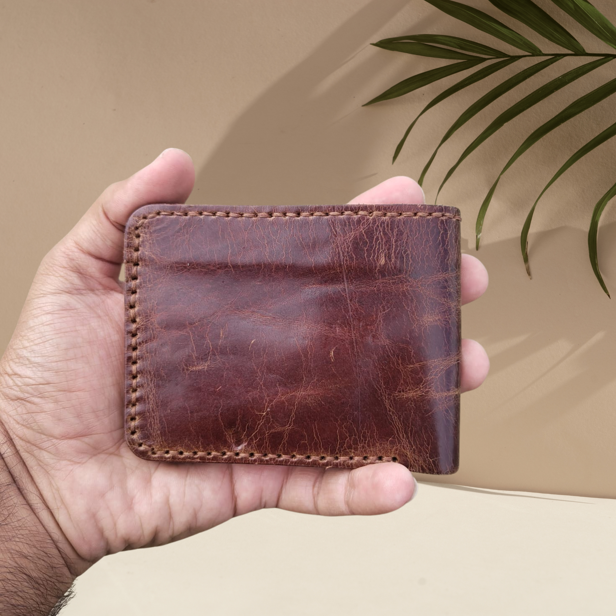 Handcrafted Dark Brown Genuine Leather Wallet | Premium Cow Leather
