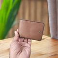 Brown Buffalo Leather Wallet | Handcrafted Genuine Leather with Coin Pocket