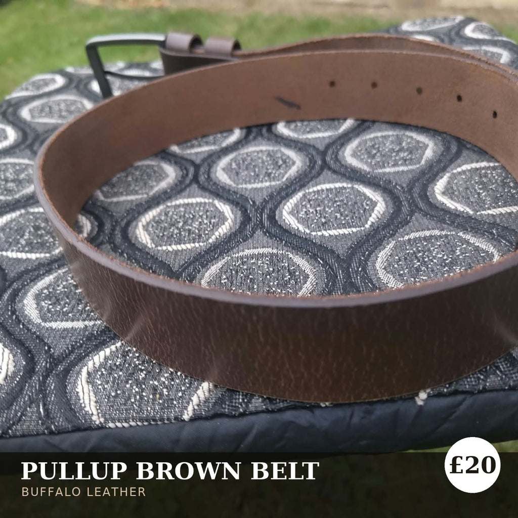 Men's Brown Pull-Up Leather Belt – Genuine Buffalo Leather, Classic Casual & Everyday Belt