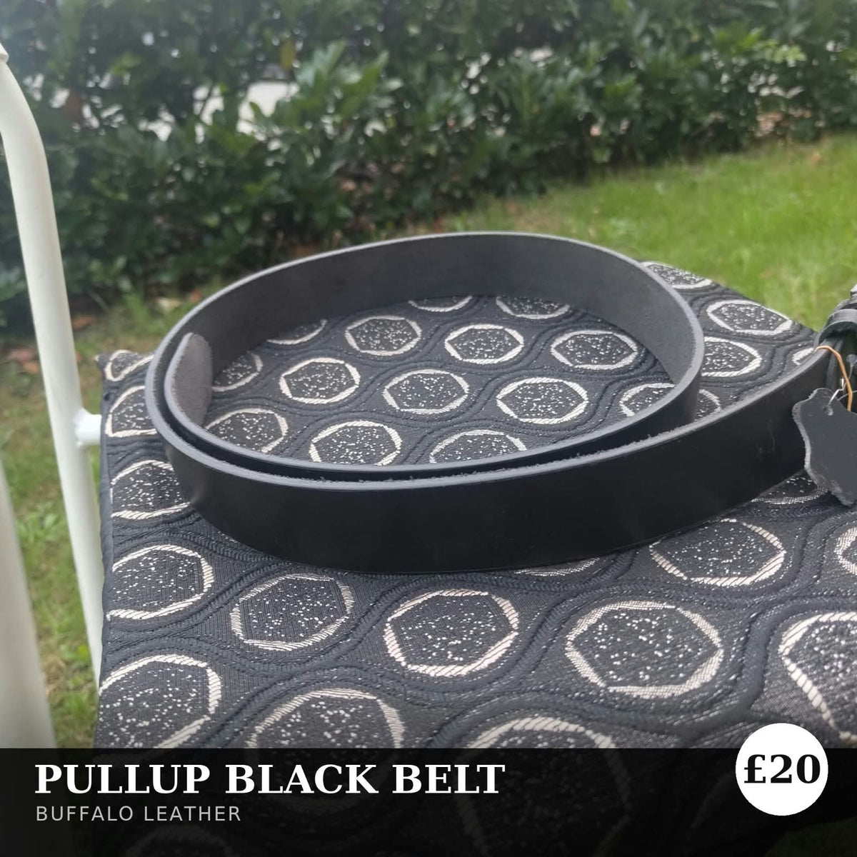 Men's Black Pull-Up Leather Belt – Genuine Buffalo Leather, Classic Everyday Belt