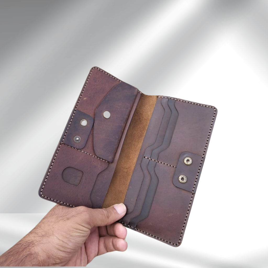 leather long wallet