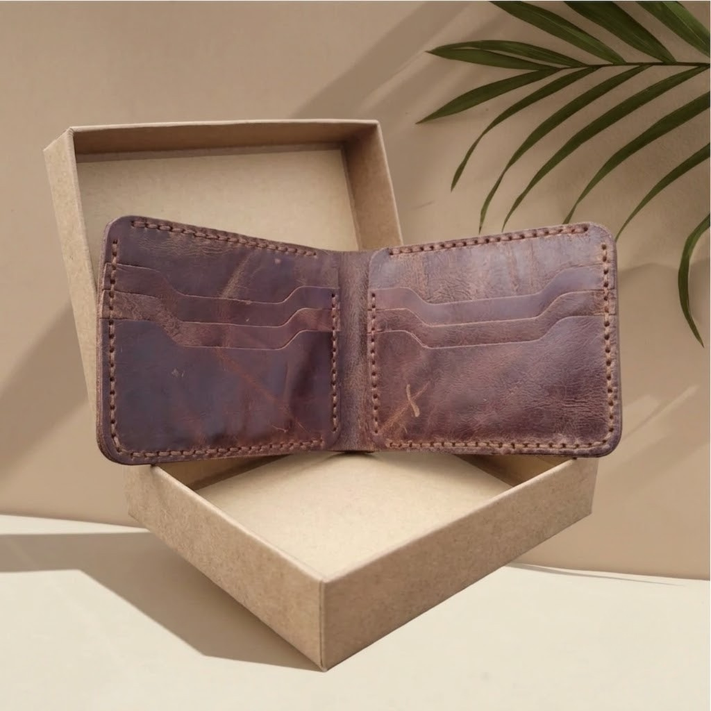 Handcrafted Dark Brown Genuine Leather Wallet | Premium Cow Leather Slim Wallet