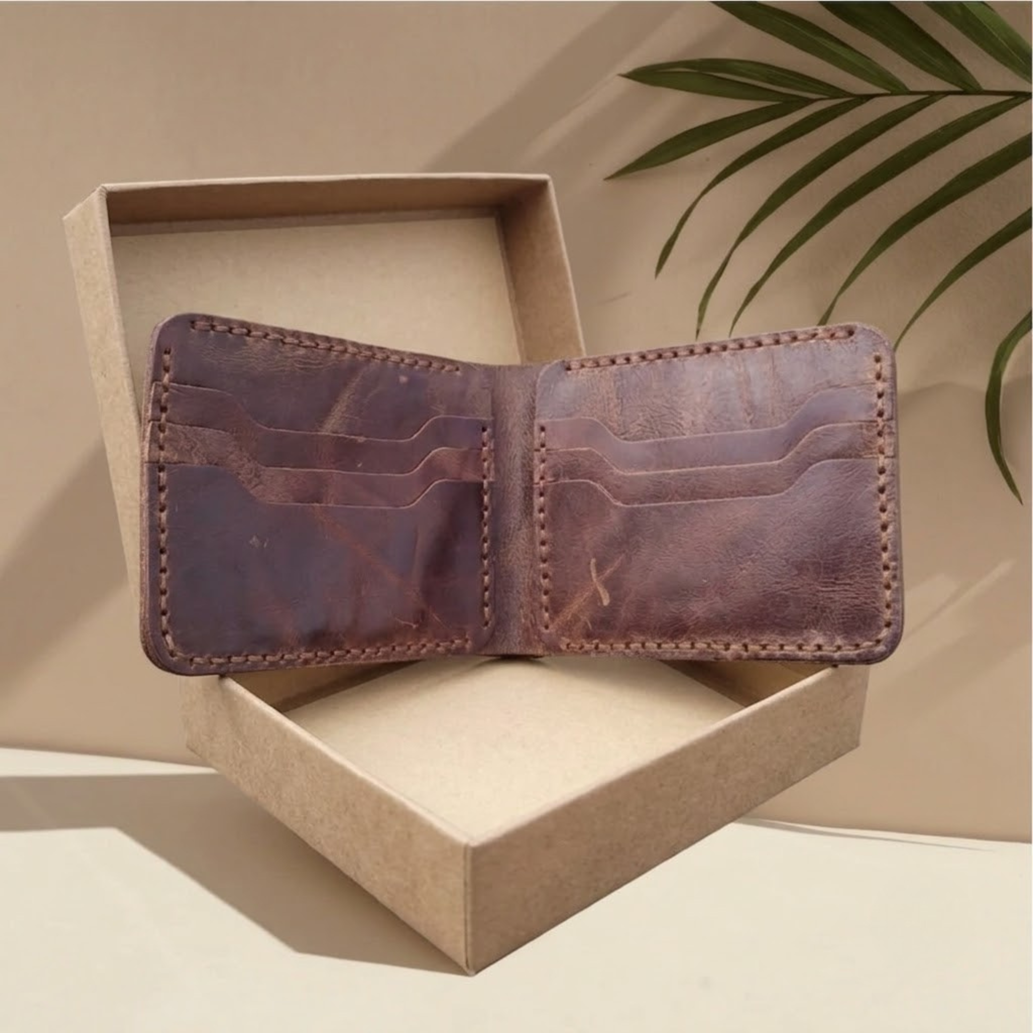 Handcrafted Dark Brown Genuine Leather Wallet | Premium Cow Leather Slim Wallet