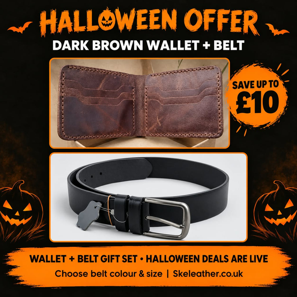 Halloween Offer: Dark Brown Wallet + Belt Gift Set