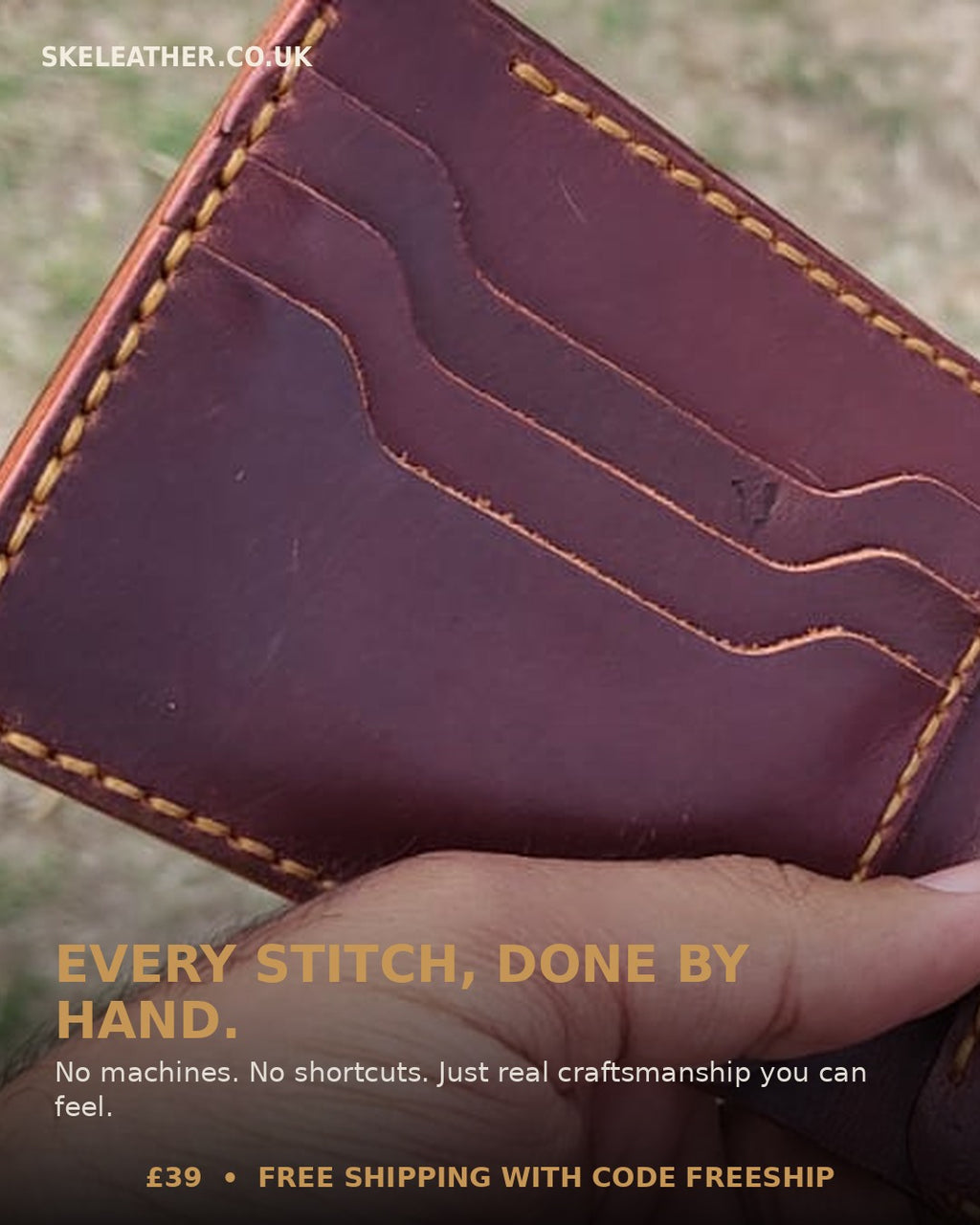 Reddish Brown Genuine Men's Leather Wallet | Handcrafted with Smooth Shiny Finish