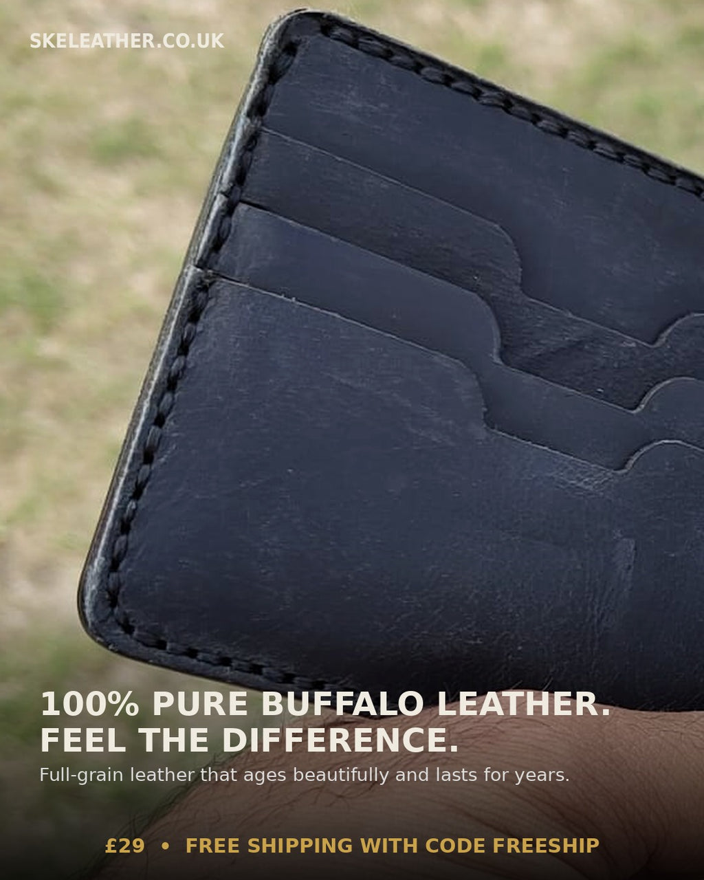 Black Leather Men's wallet | Handcrafted Genuine Leather with Coin Pocket