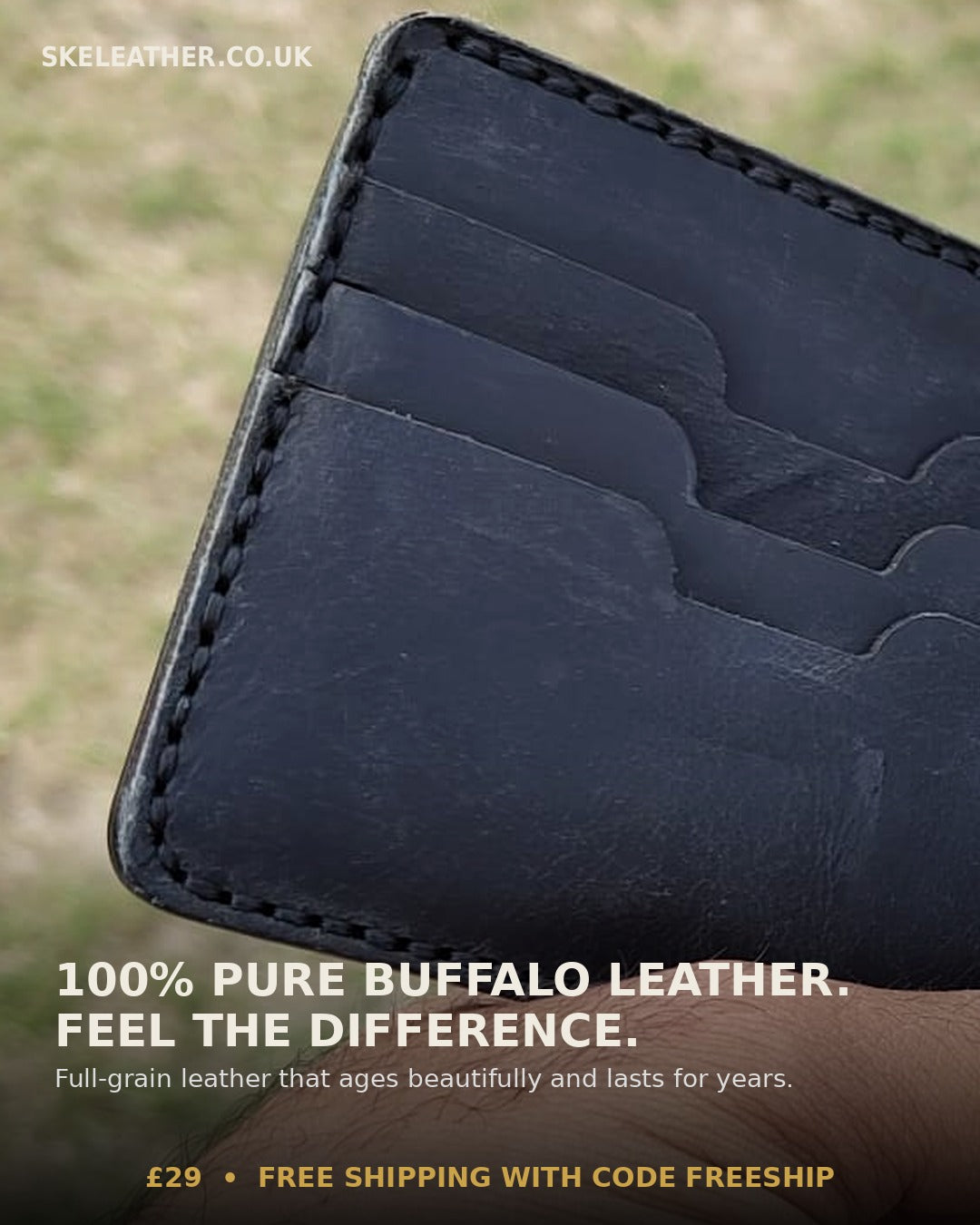 Black Leather Men's wallet | Handcrafted Genuine Leather with Coin Pocket