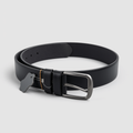 40mm Men's Black Pull-Up Leather Belt – Genuine Buffalo Leather, Classic Everyday Belt